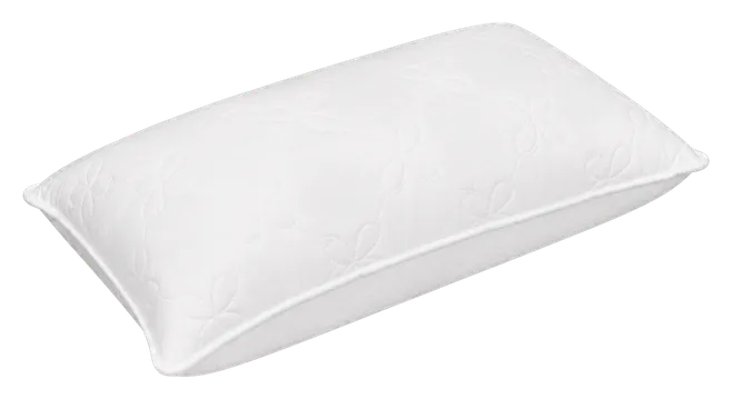 Vorelia Bamboo Pillow: a white pillow quilted with a flower pattern