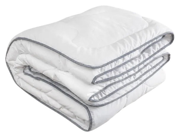Vorelia Micro Elegance Duvet, folded: white quilted fabric with grey piping